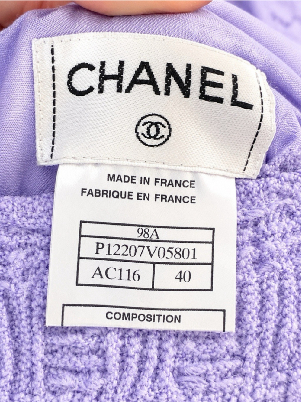 CHANEL 98A Lilac Tweed Jacket Maxi Skirt Suit Set FR 40 Karl Lagerfeld - Picture 12 of 16